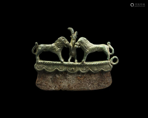 Roman Razor with Lions Attacking Antelope