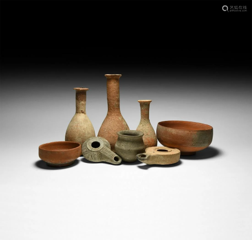 Roman Ceramic Vessel and Oil Lamp Collection