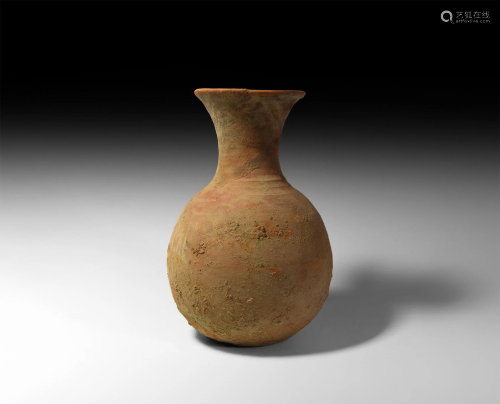 Roman Redware Jug with Ring Decoration