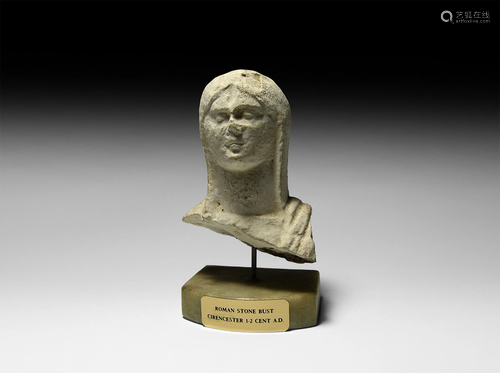 Romano-British Limestone Head of a Lady