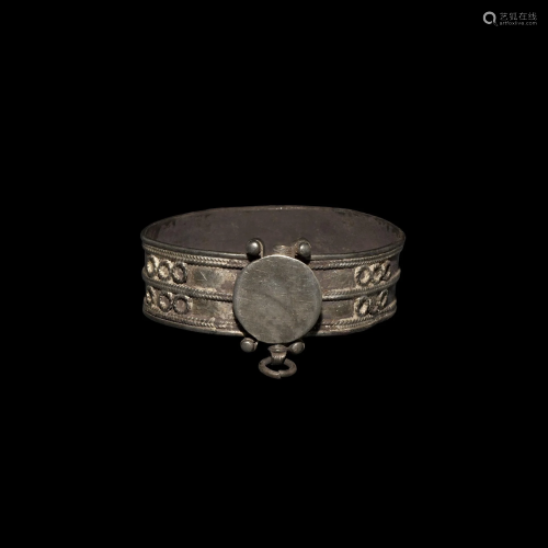 Roman Silver Hinged Bracelet