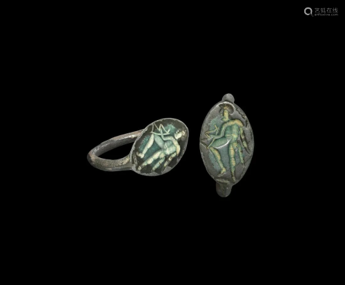 Greek Ring with Standing Warrior