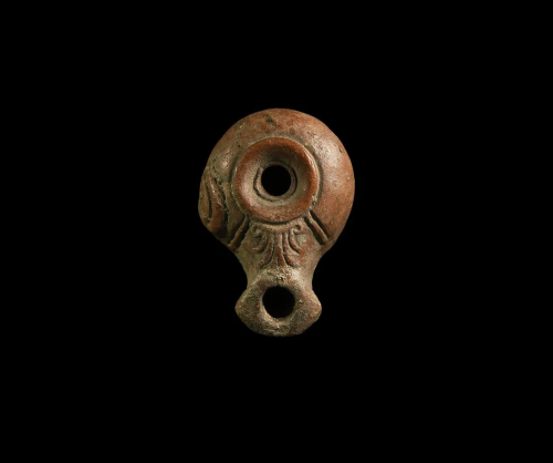 Romano-Egyptian Oil Lamp with Floral Crown