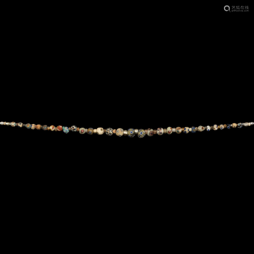 Roman Mosaic Glass Bead Necklace String
