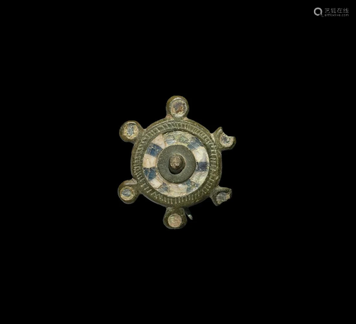 Roman Enamelled Wheel Brooch