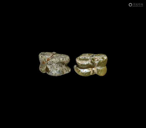 Roman Glass Knucklebone Pair