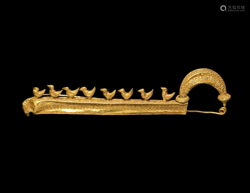 Etruscan Gold Brooch with Birds