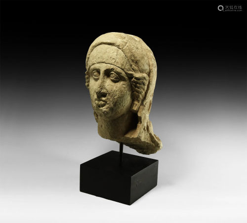 Greek Hellenistic Head of a Female Votary