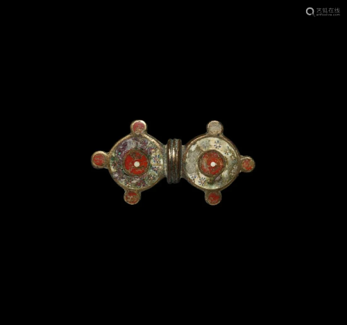 Roman Gilt Millefiori Equal-Arm Brooch