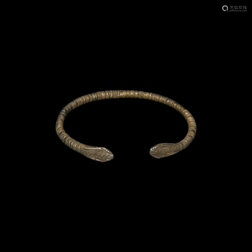 Roman Silver Military Snake Bracelet