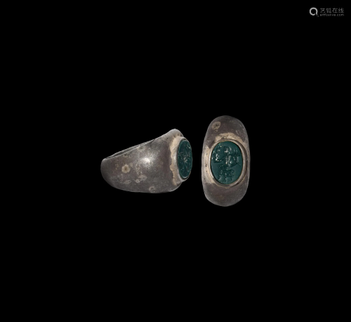 Roman Silver Ring with Fortuna Gemstone