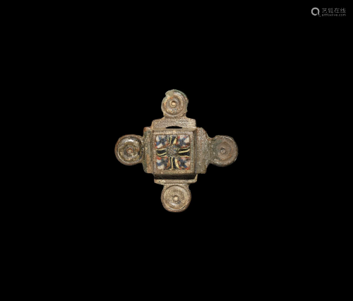 Roman Cross Brooch with Millefiori