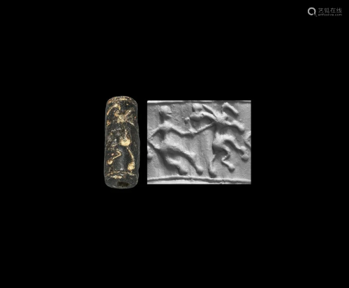 Cylinder Seal with Hero Lassoing Animal