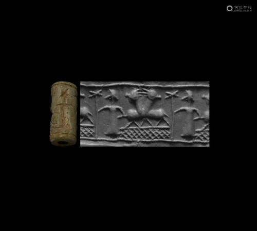 Mitanni Cylinder Seal with Stars and Animals