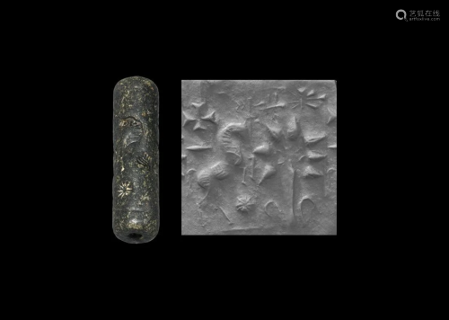 Babylonian Type Cylinder Seal with Sacred Tree