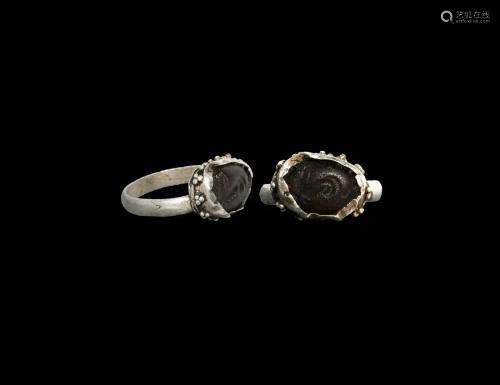 Sassanian Animal Gemstone in Silver Ring
