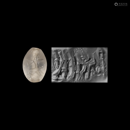 Neo-Babylonian Bead Seal, Deities Ninurta and Gula
