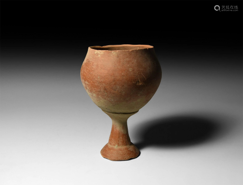 Oxus Terracotta Footed Chalice