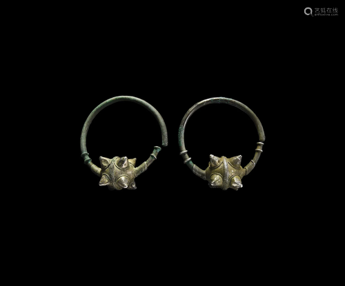 Byzantine Silver Temple Earring Pair