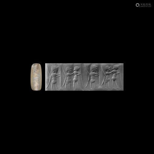 Neo-Babylonian Cylinder Seal with Warriors
