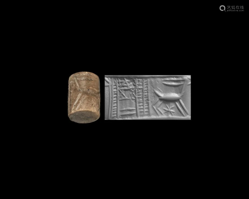 Sumerian Cylinder Seal with Temple