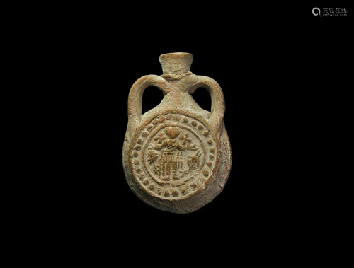 Byzantine Pilgrim Flask with Saint Menas