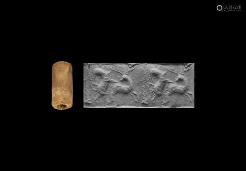 Achaemenid Cylinder Seal with Fighting Animals