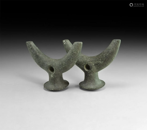 Bactrian Horned Idol Pair