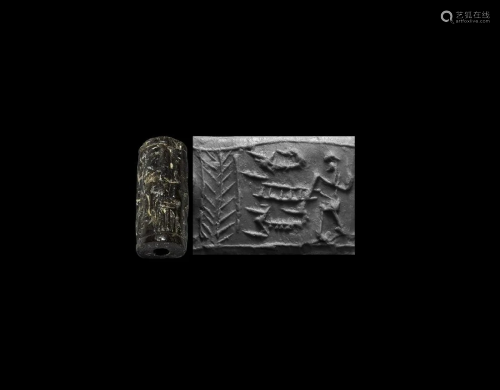 Levantine Cylinder Seal with Tree and Figure