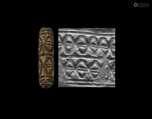 Cylinder Seal with Geometric Frieze