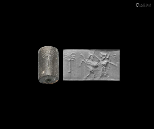 Achaemenid Cylinder Seal with King and Monster