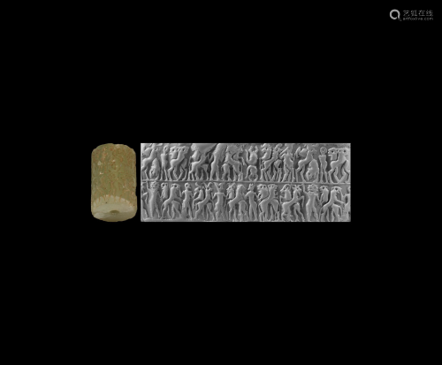 Early Dynastic II Cylinder Seal with Contest Scene