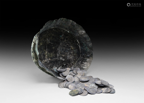 Sassanian Coin 'Hoard' with Bowl