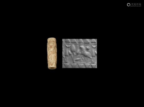 Cylinder Seal with Animals, Tree and Star