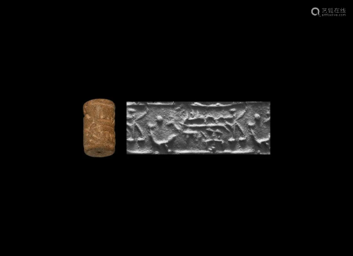 Terracotta Cylinder Seal with Animals