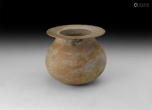 Mesopotamian Speckled Calcite Vessel