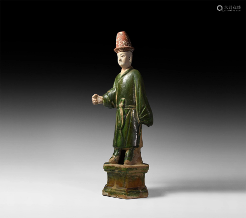 Chinese Ming Green Glazed Figure