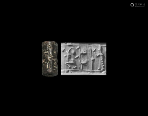 Cylinder Seal with Man and Bull Staff