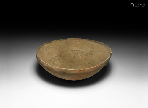 Large Indus Valley Bowl with Horned Animals