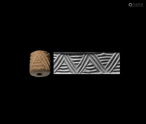 Mesopotamian Cylinder Seal with Linear Pattern