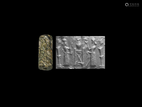 Neo-Assyrian Cylinder Seal with King
