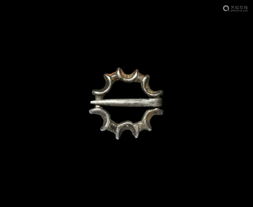 Medieval Silver Ring Brooch