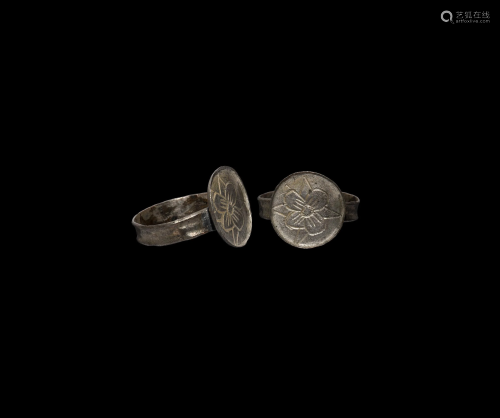Medieval Silver Ring with Rosette