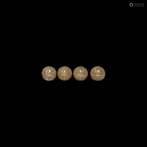 Post Medieval Gilt Silver Bead Group