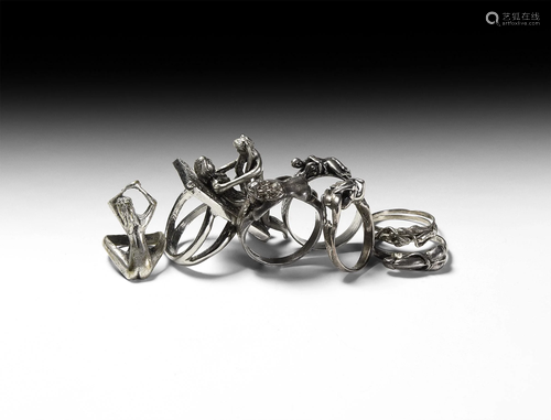 Vintage Silver Erotic Ring Collection