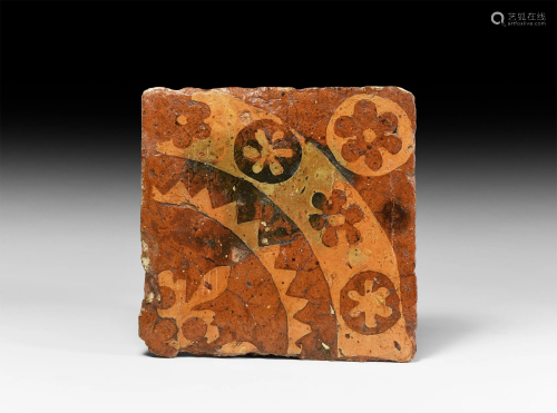 Medieval Abbaye Dommartin Floor Tile