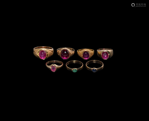 Gold Ruby and Other Gemstone Ring Collection