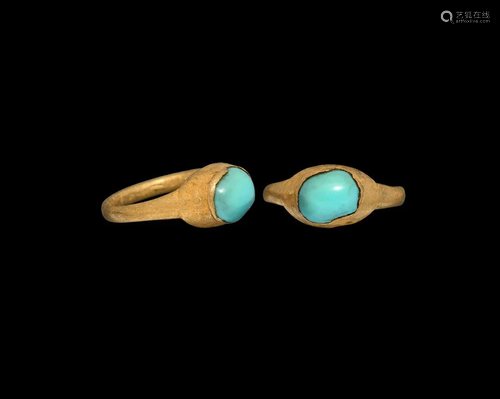 Medieval Gold Ring with Turquoise Gemstone