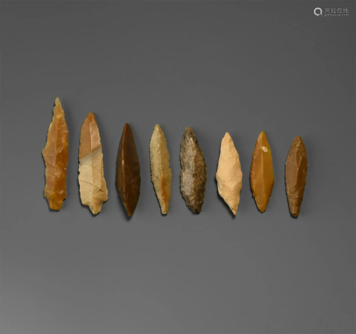 Stone Age Projectile Point and Arrowhead Group