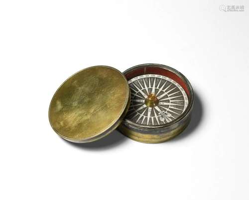 Large Victorian Brass Pocket Compass